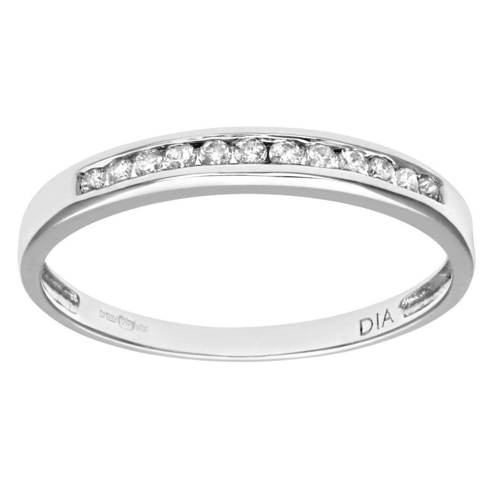 SPARKLD 9ct White Gold Diamond Eternity Ring