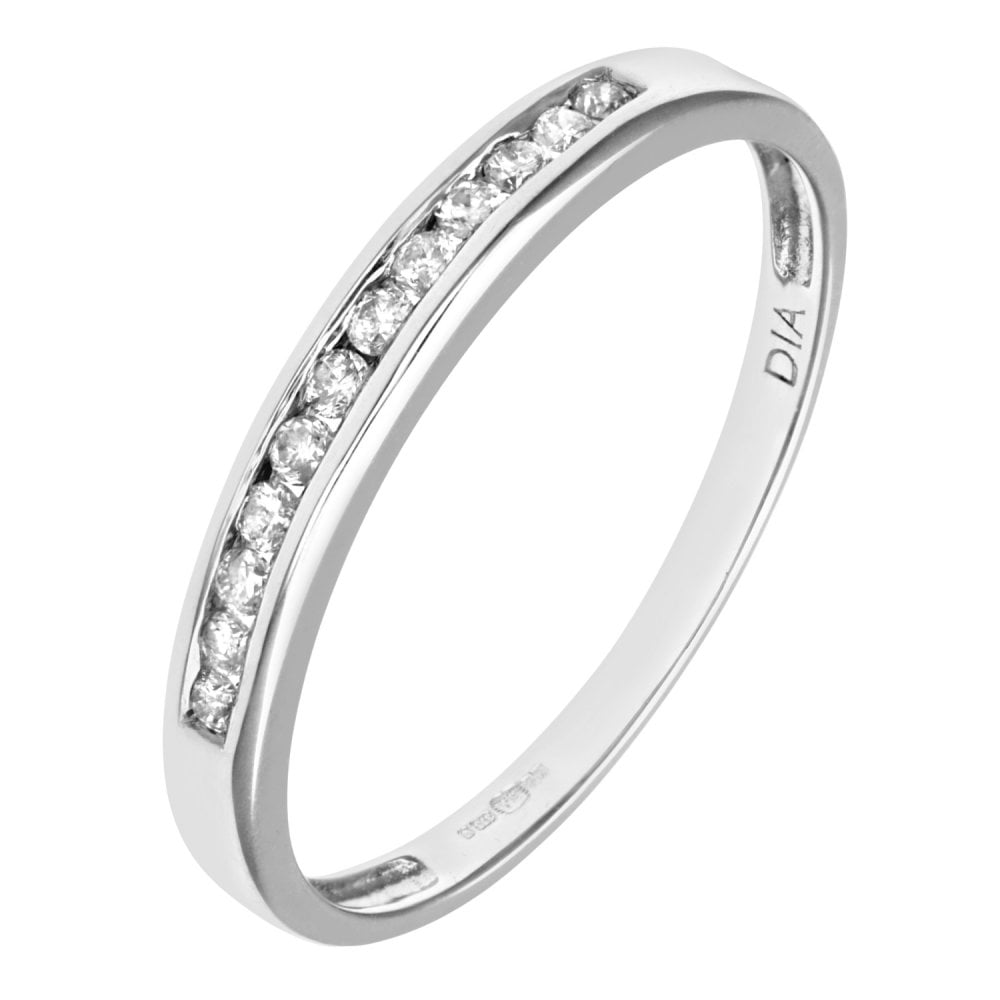 SPARKLD 9ct White Gold Diamond Eternity Ring