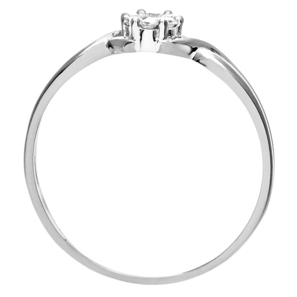 SPARKLD Ladies SPARKLD 9ct White Gold 10pts Diamond Fancy Cluster Ring