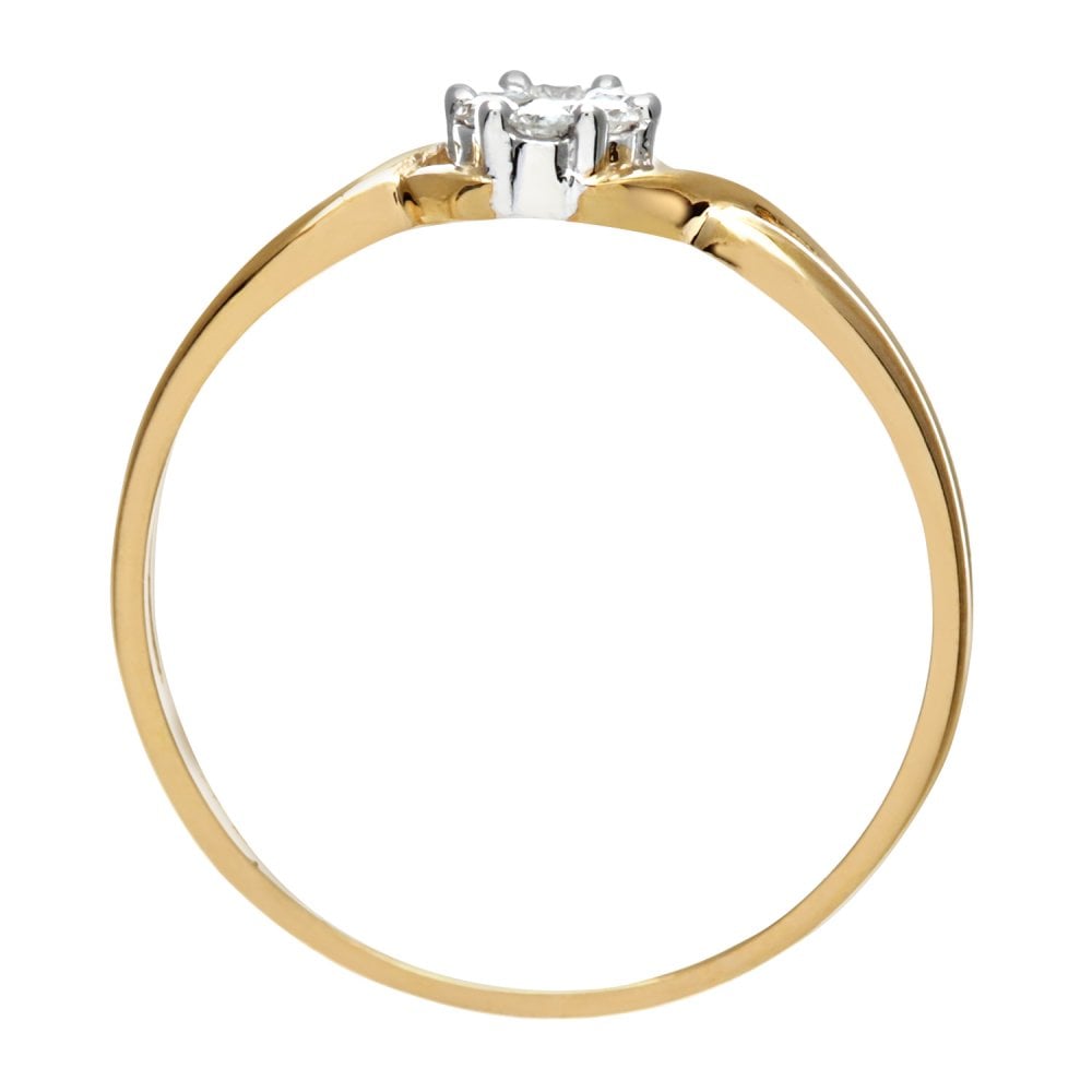 SPARKLD Ladies SPARKLD 9ct Yellow Gold 10pts Diamond Fancy Cluster Ring