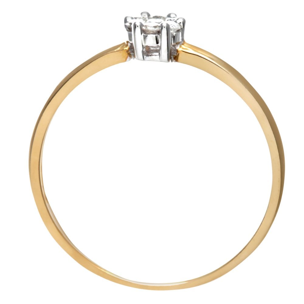 SPARKLD Ladies SPARKLD 9ct Yellow Gold 10pts Diamond Cluster Ring