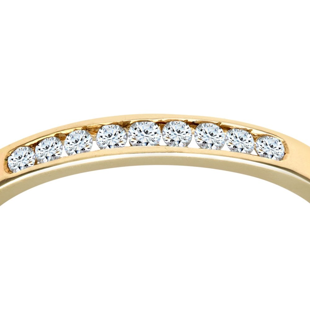 SPARKLD Ladies 9ct Yellow Gold Channel Set Diamond Eternity Ring