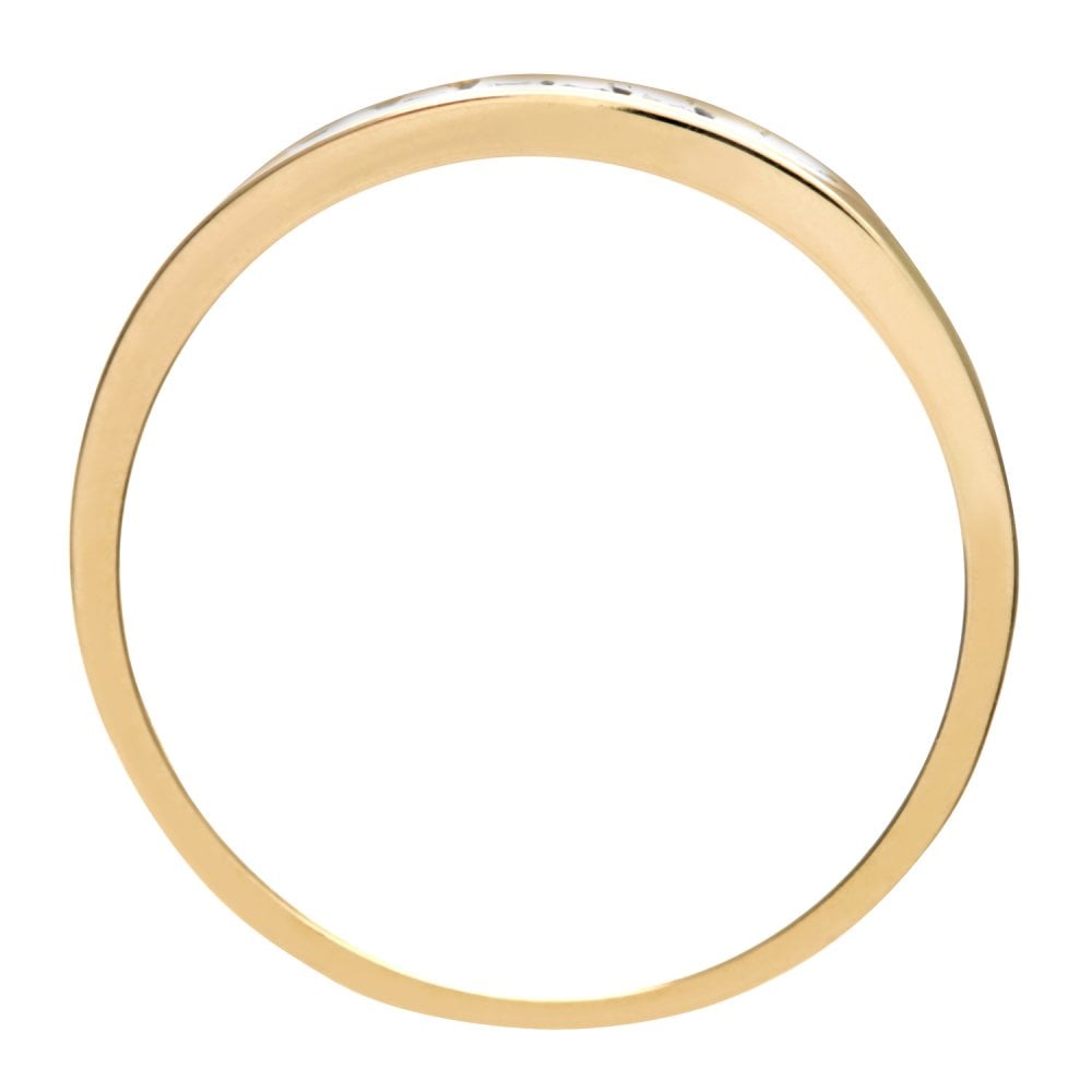 SPARKLD Ladies 9ct Yellow Gold Channel Set Diamond Eternity Ring