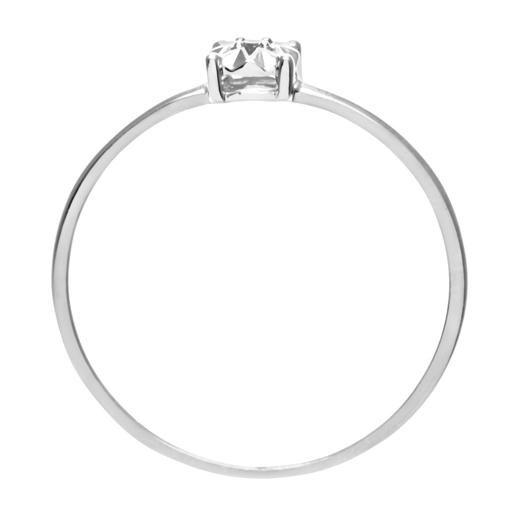 SPARKLD 9ct White Gold Solitare Diamond Ring