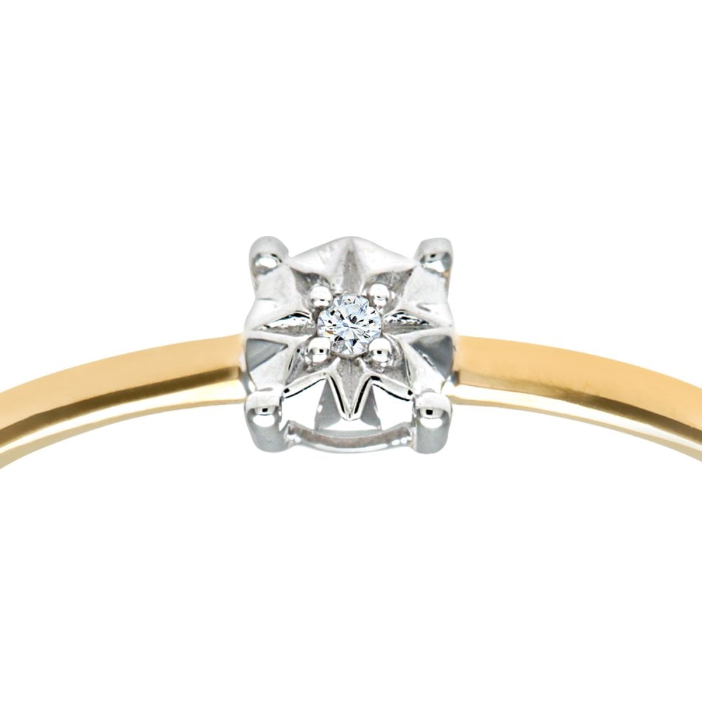 SPARKLD 9ct Yellow Gold Solitare Diamond Ring