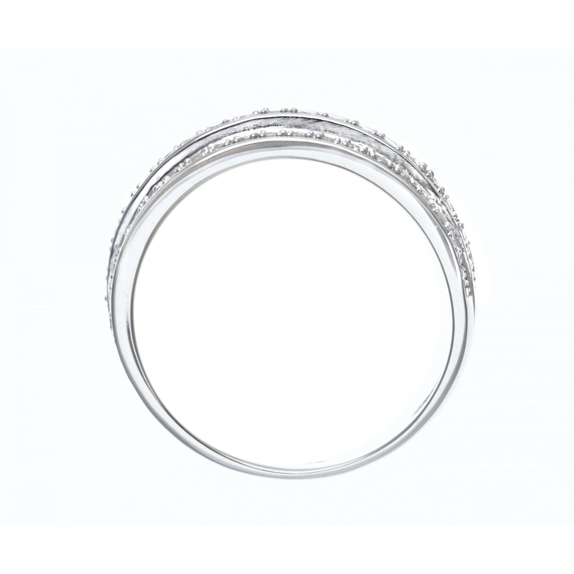 SPARKLD 9ct White Gold 0.25ct Triple Row Diamond Half Eternity Ring