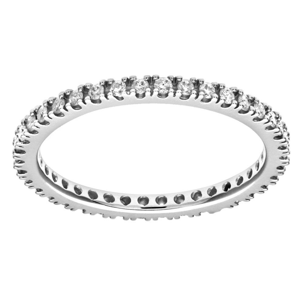SPARKLD 9ct White Gold 0.36ct Diamond Full Eternity Ring
