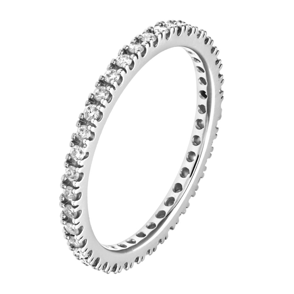 SPARKLD 9ct White Gold 0.36ct Diamond Full Eternity Ring