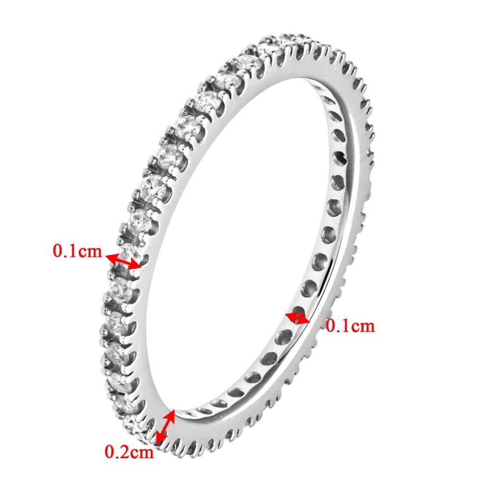 SPARKLD 9ct White Gold 0.36ct Diamond Full Eternity Ring