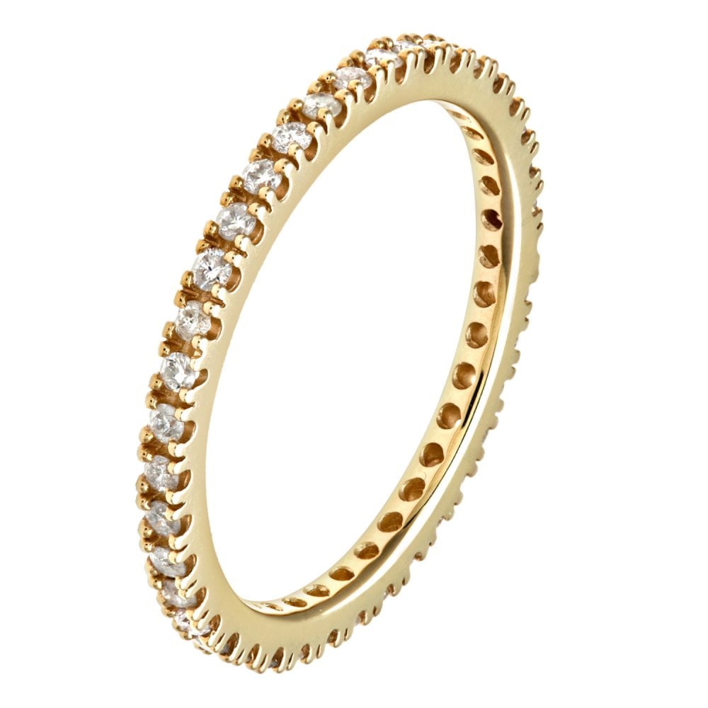 SPARKLD 9ct Yellow Gold 0.36ct Diamond Full Eternity Ring