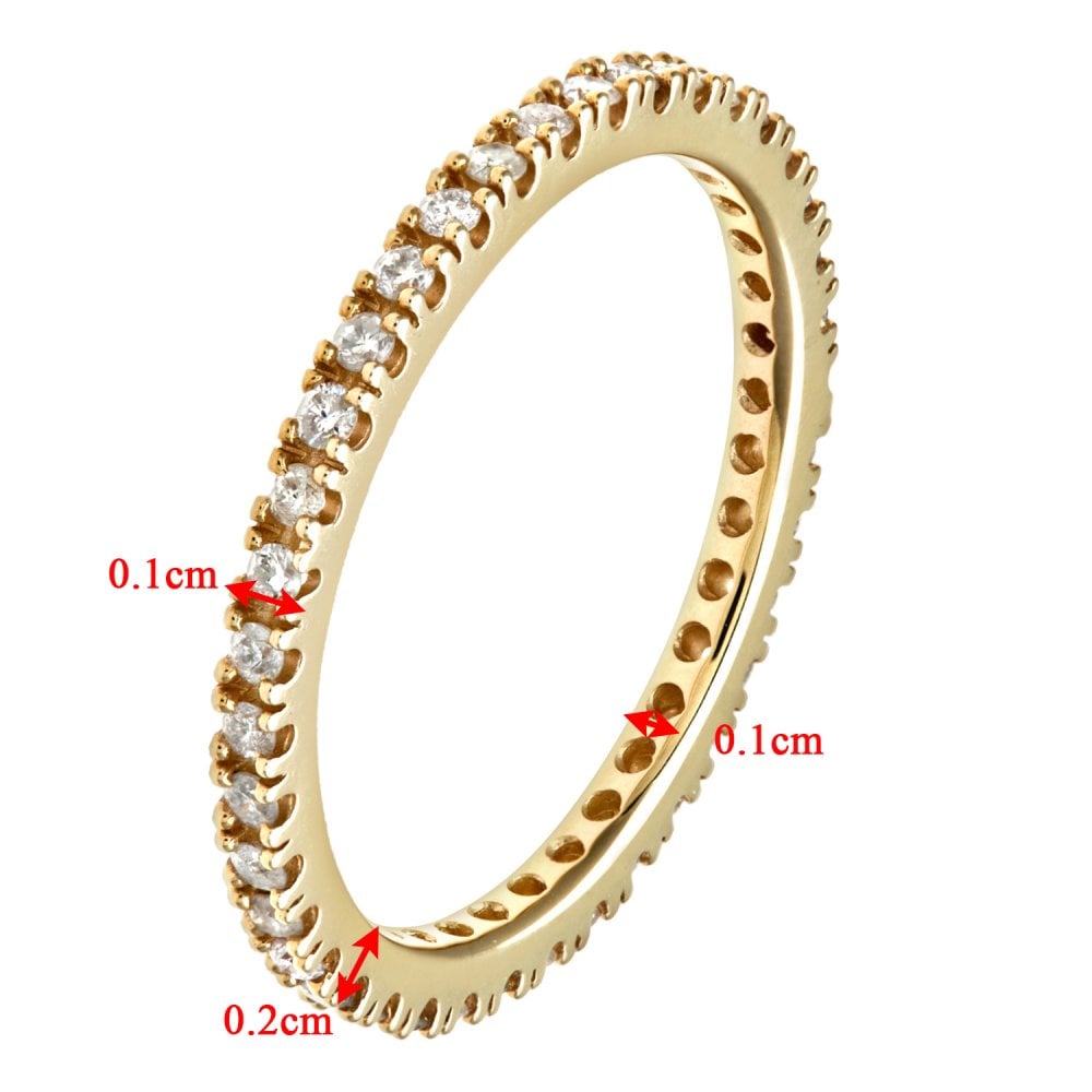 SPARKLD 9ct Yellow Gold 0.36ct Diamond Full Eternity Ring