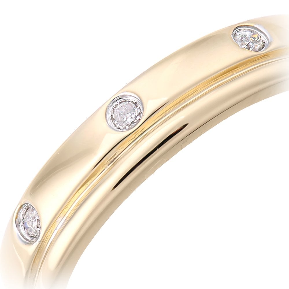 SPARKLD  9ct Yellow Gold Women Round Diamond Wedding Ring