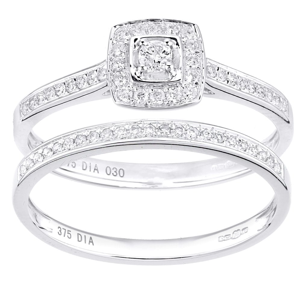 SPARKLD Women 9 ct (375) White Diamond Engagement Ring