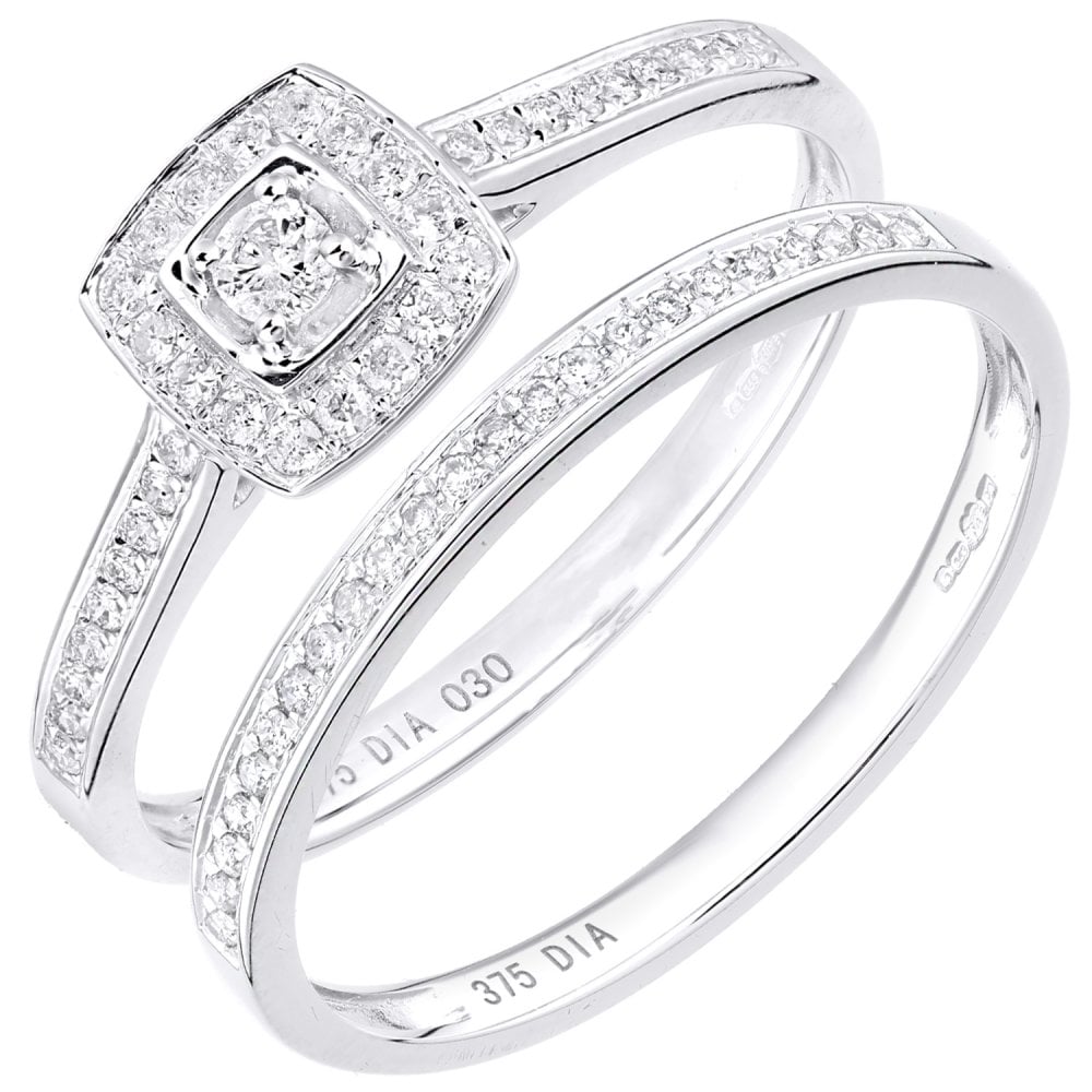 SPARKLD Women 9 ct (375) White Diamond Engagement Ring