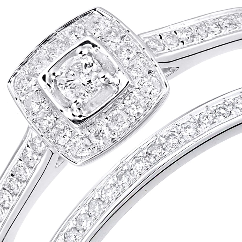 SPARKLD Women 9 ct (375) White Diamond Engagement Ring
