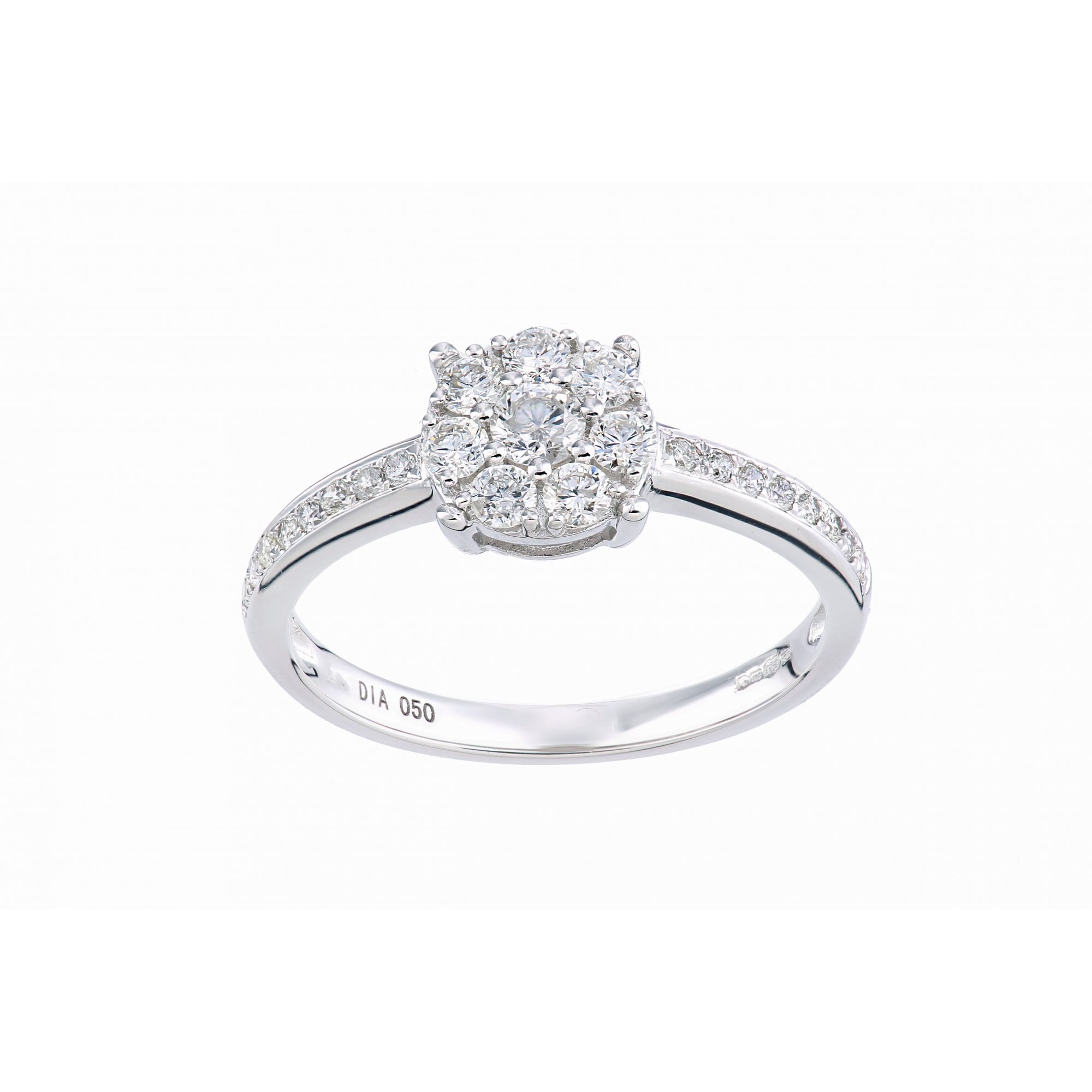 SPARKLD 9ct White Gold 0.50ct Diamond Engagement Ring