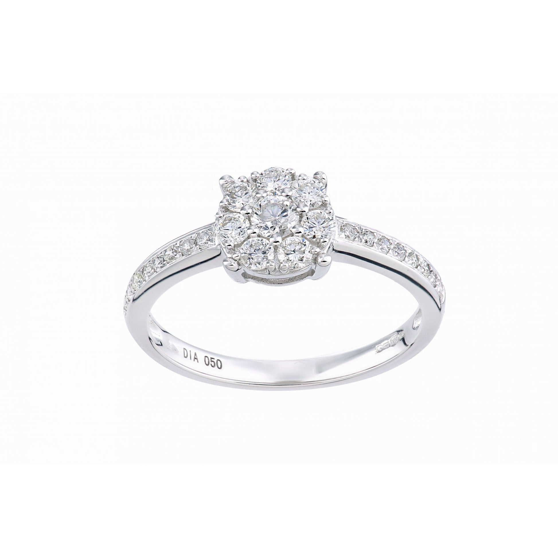 SPARKLD 9ct White Gold 0.50ct Diamond Engagement Ring