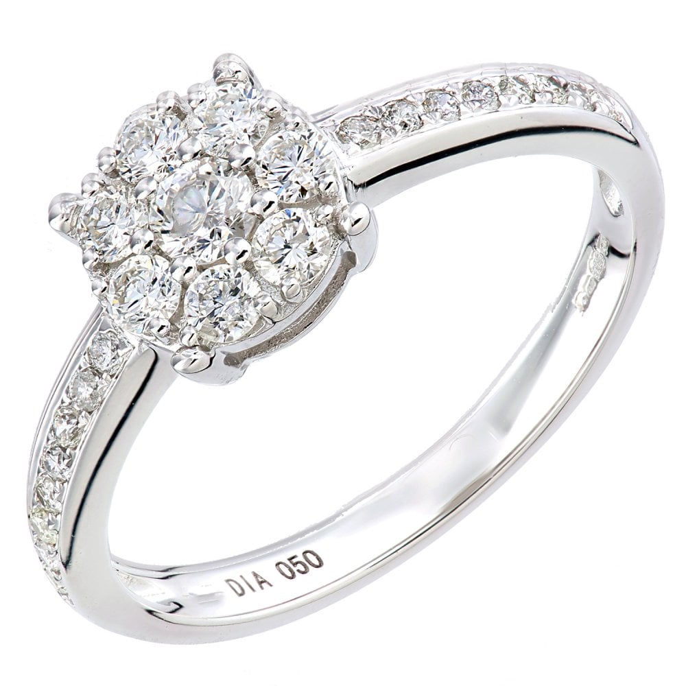 SPARKLD 9ct White Gold 0.50ct Diamond Engagement Ring