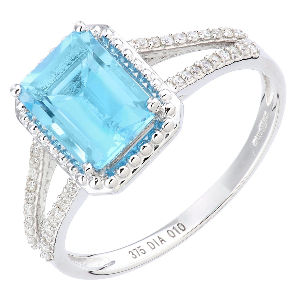 SPARKLD Women 9 ct (375) Blue Topaz Ring