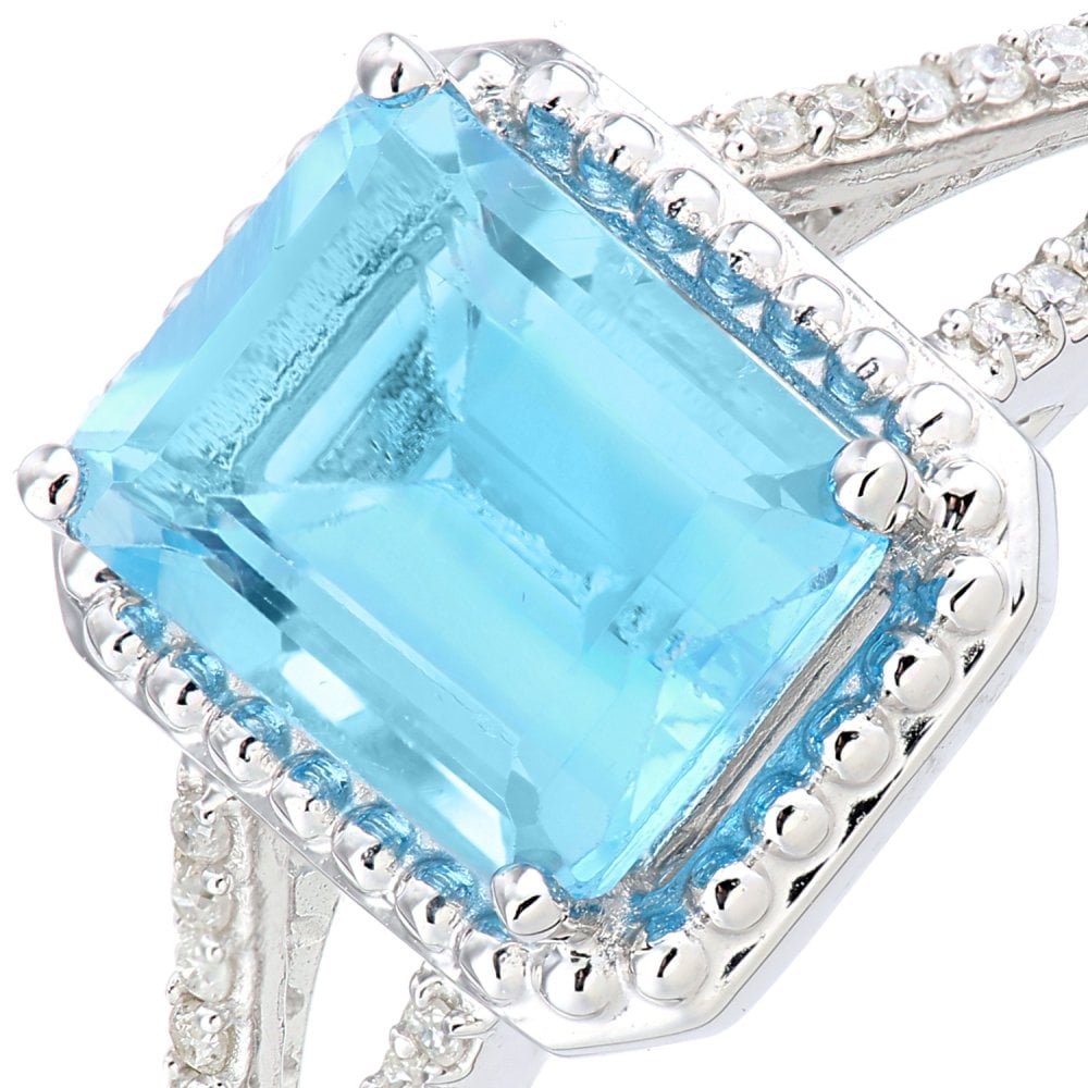 SPARKLD Women 9 ct (375) Blue Topaz Ring