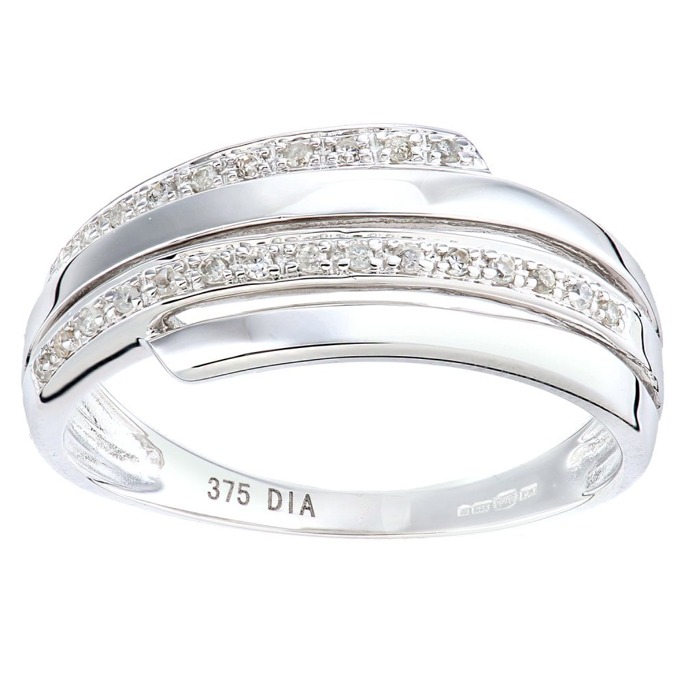 SPARKLD Women 9 ct (375) White Diamond Ring