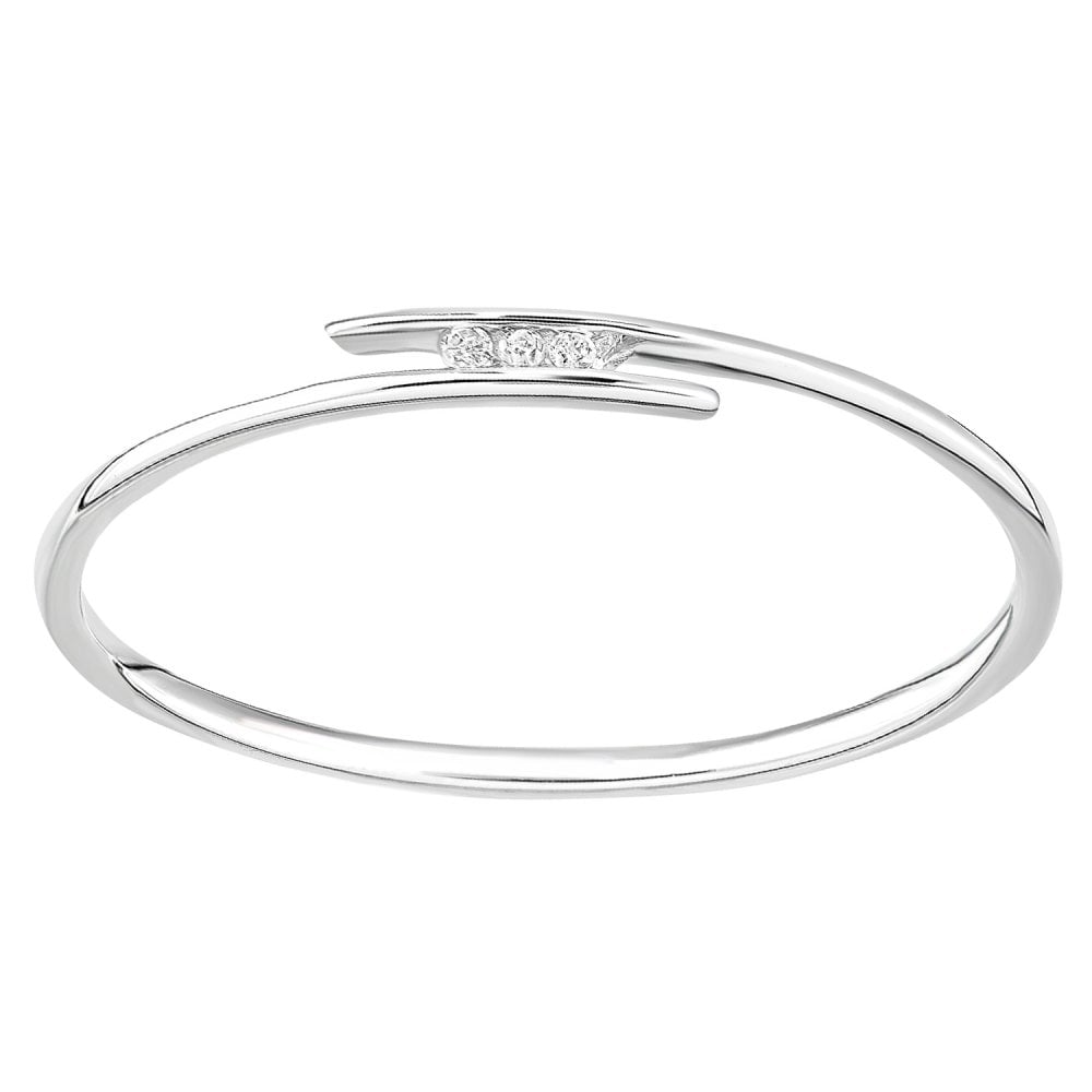 SPARKLD 9ct White Gold Diamond Promise Ring