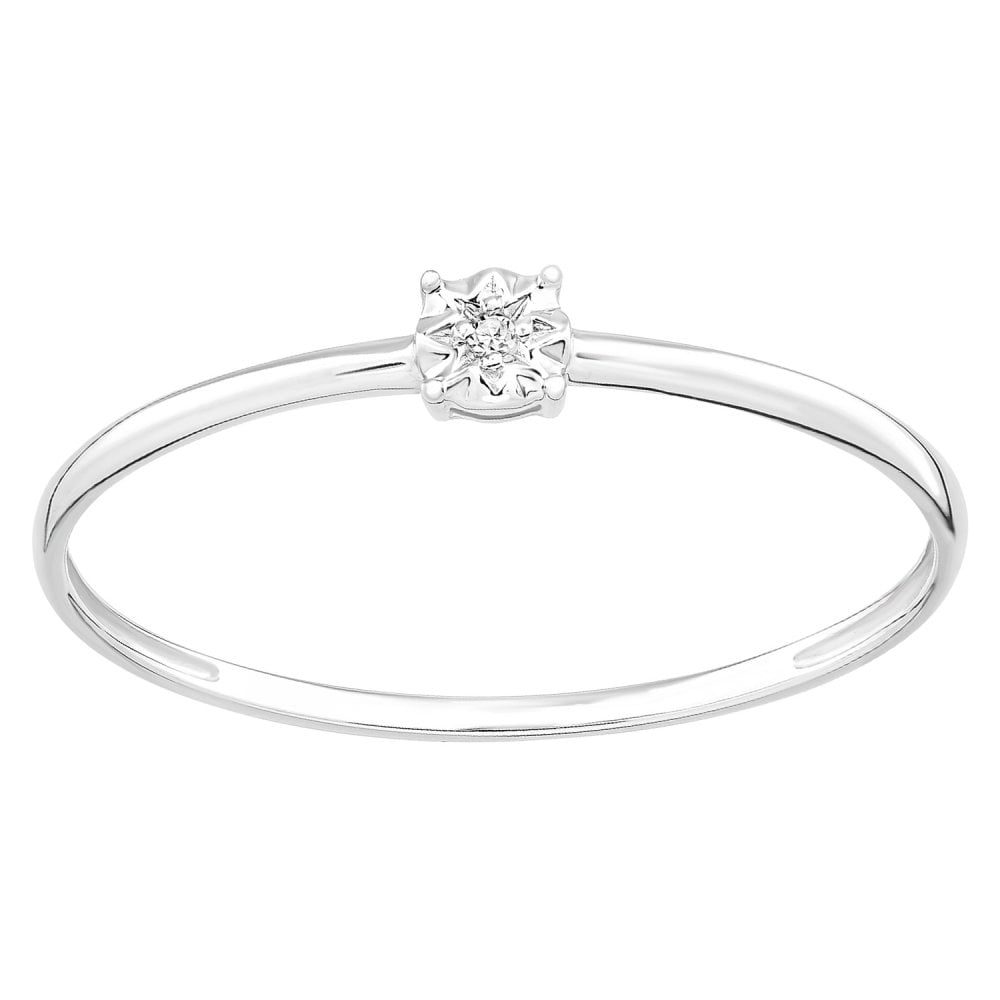 SPARKLD 9ct White Gold Diamond Engagement Ring