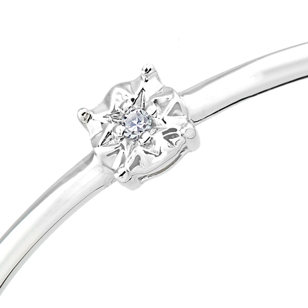 SPARKLD 9ct White Gold Diamond Engagement Ring