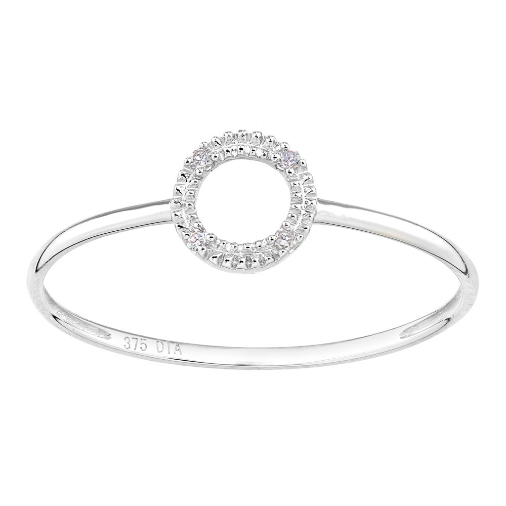 SPARKLD 9ct White Gold Diamond Engagement Ring