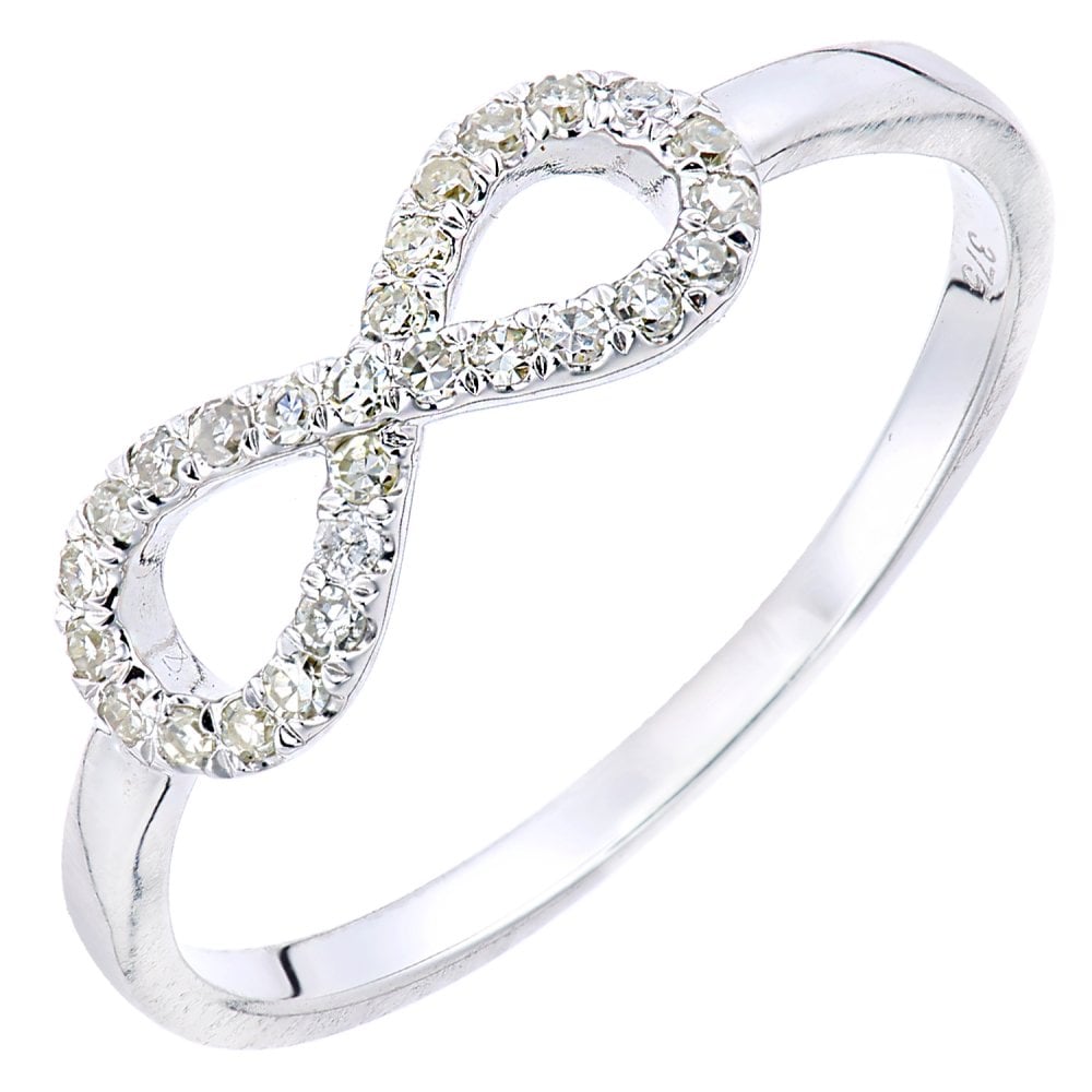SPARKLD Women 9ct (375) White Diamond Promise Ring