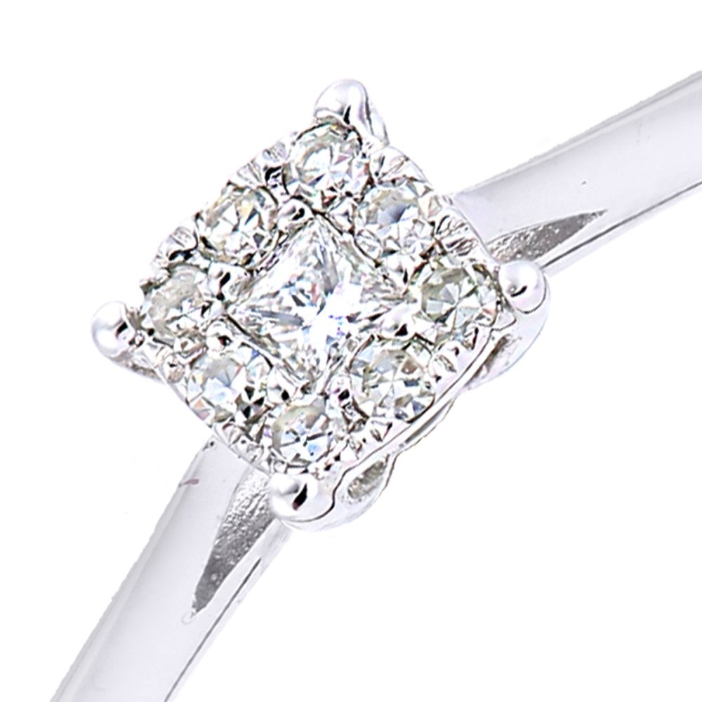 SPARKLD Women 9ct (375) White Diamond Engagement Ring