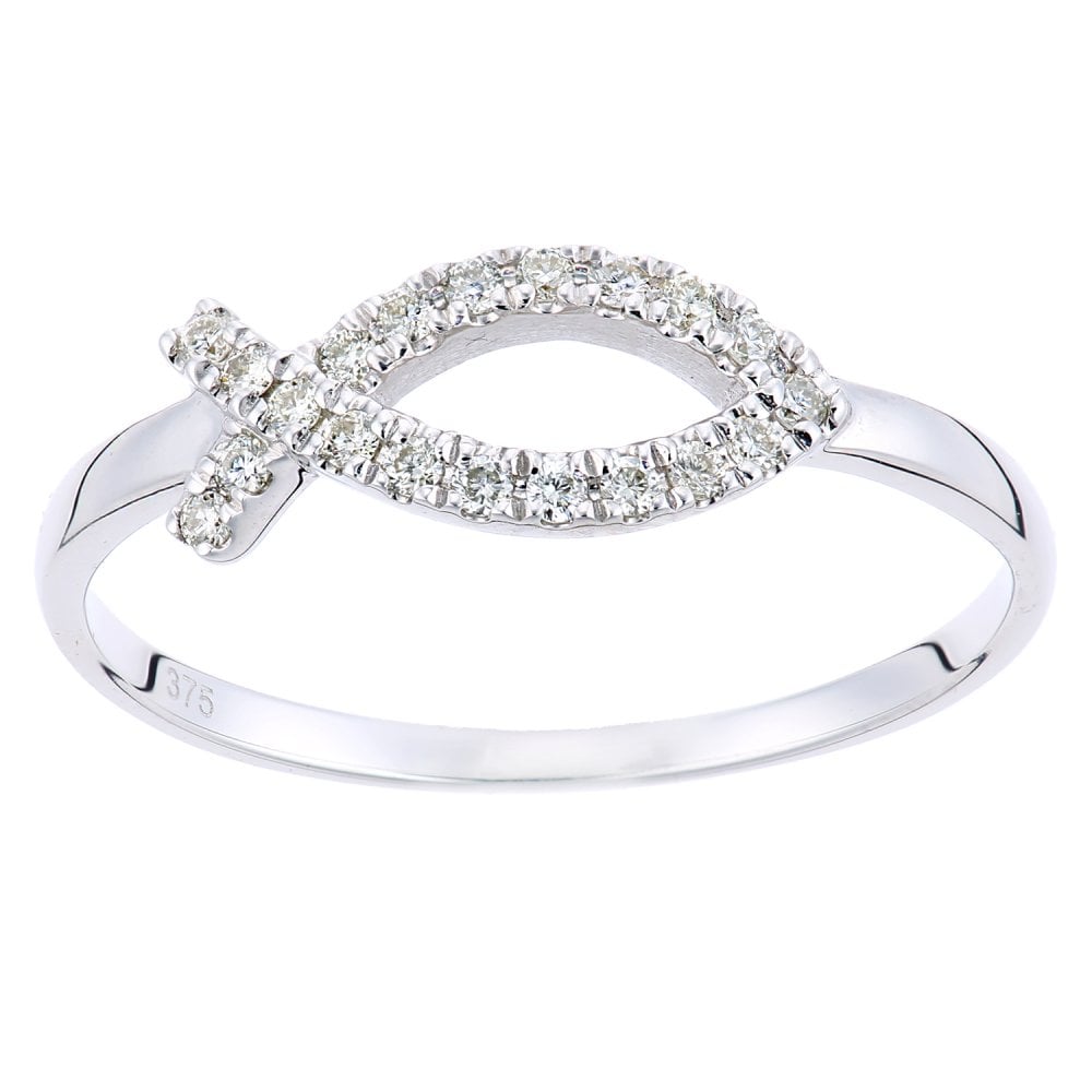 SPARKLD Women 9ct (375) White Diamond Promise Ring