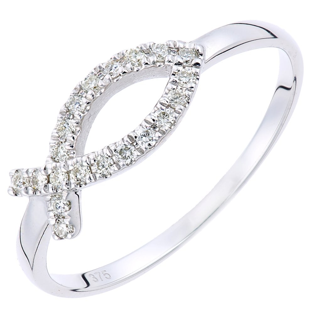 SPARKLD Women 9ct (375) White Diamond Promise Ring