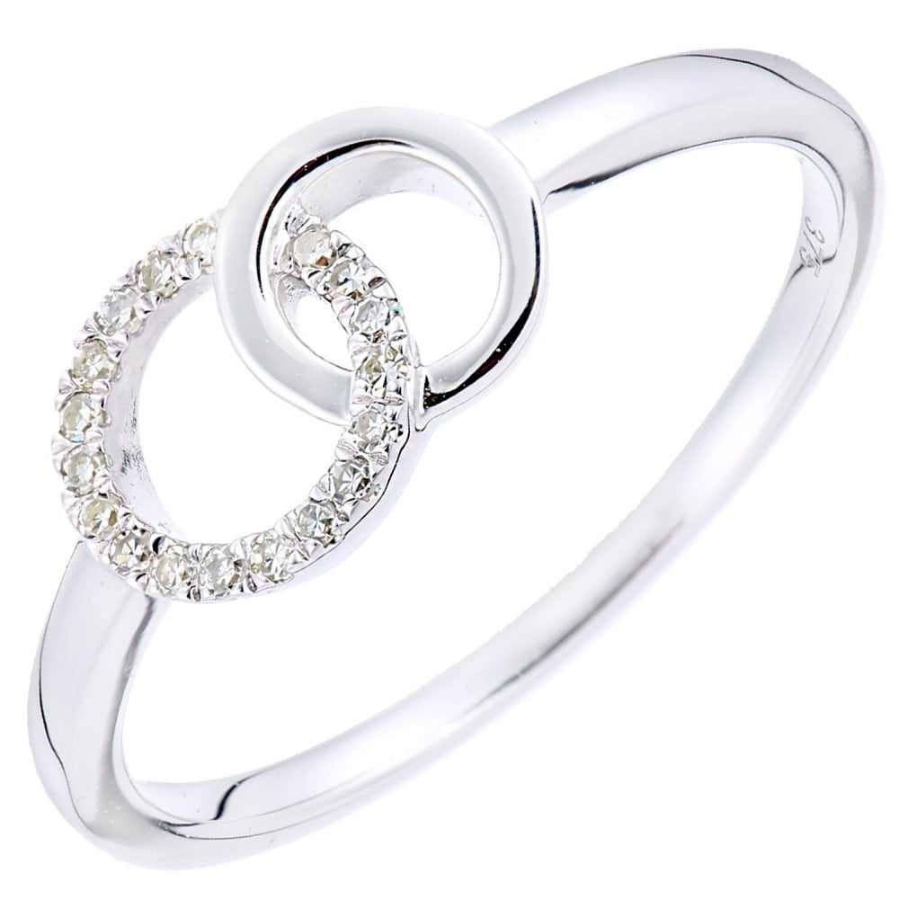 SPARKLD Women 9ct (375) White Diamond Promise Ring