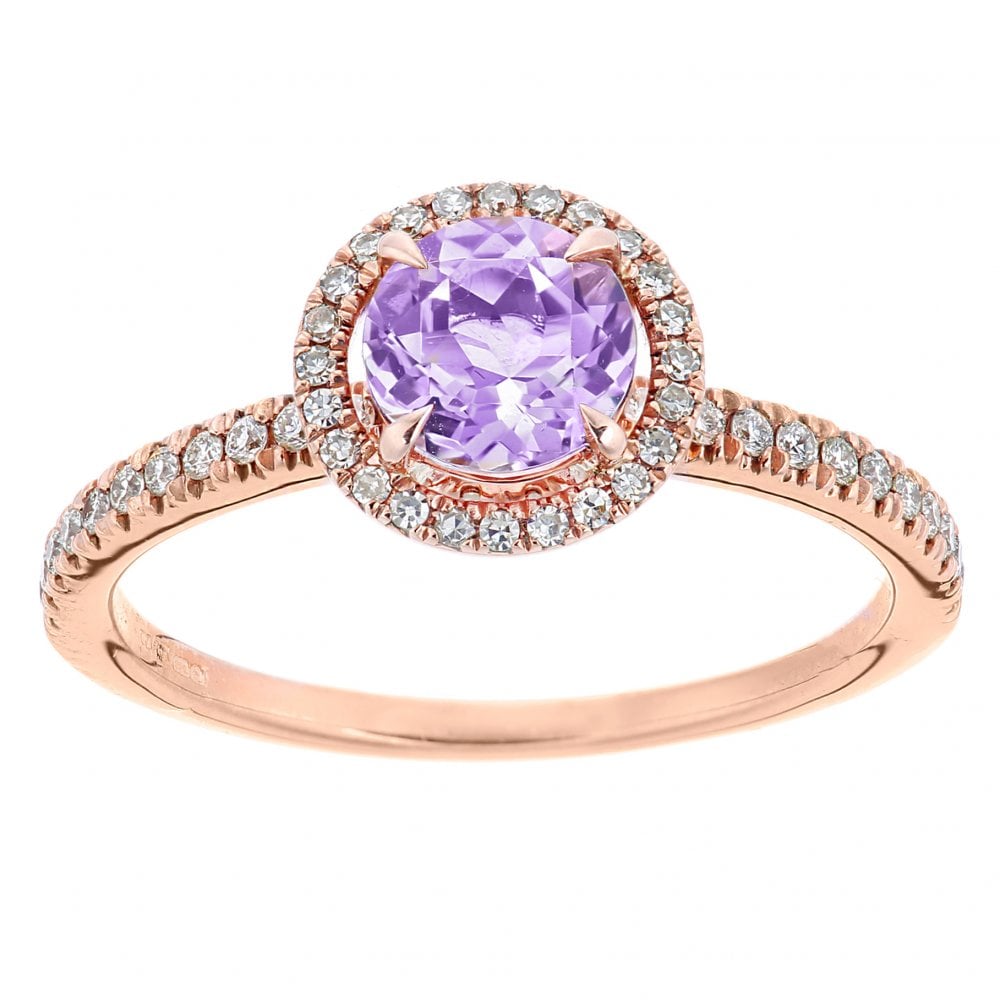 SPARKLD Women 9ct (375) Purple Amethyst Engagement Ring