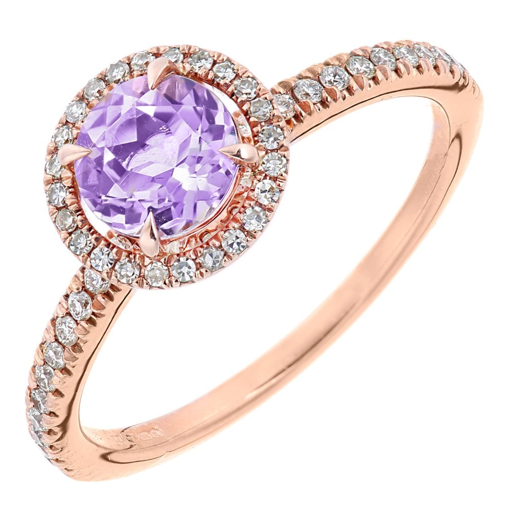 SPARKLD Women 9ct (375) Purple Amethyst Engagement Ring