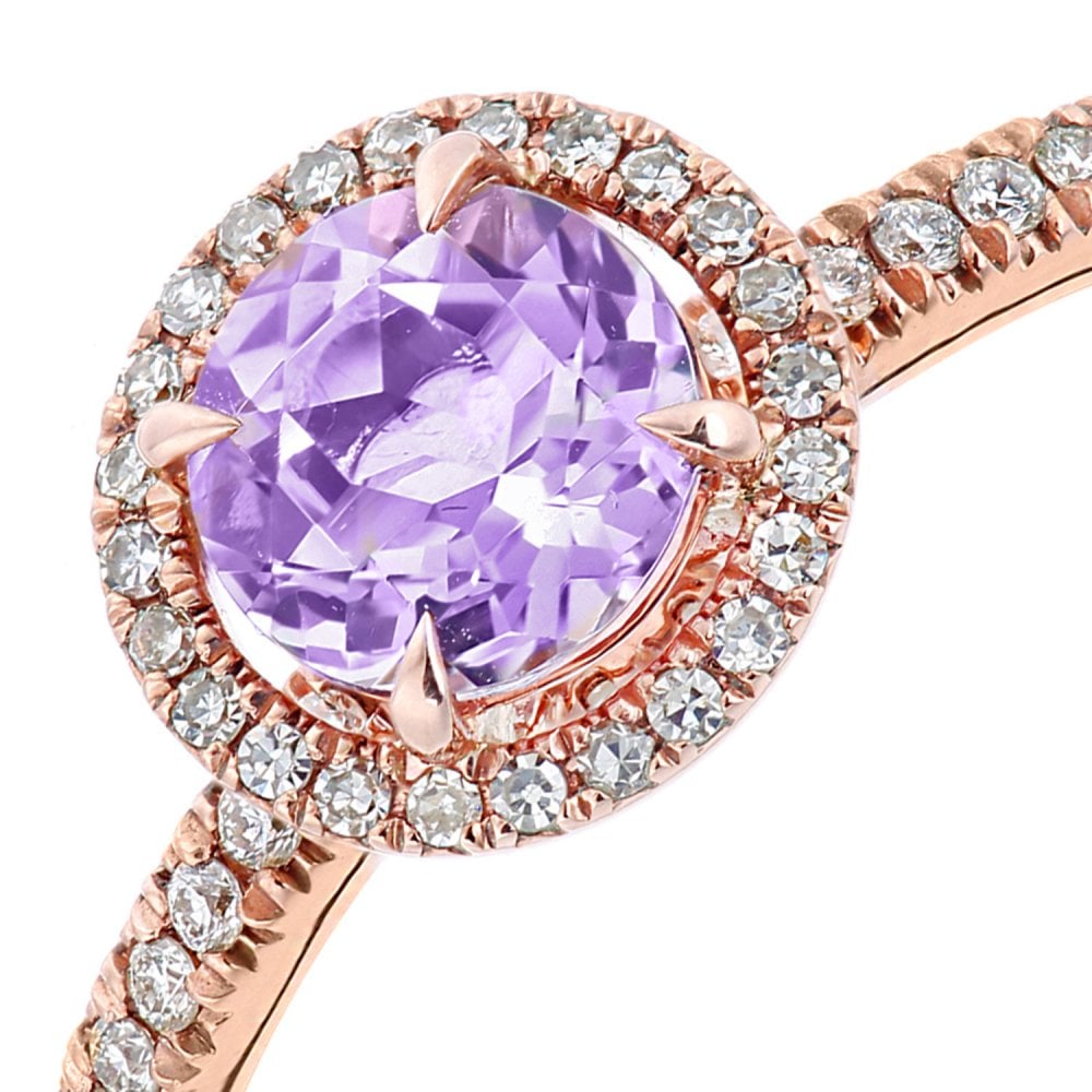 SPARKLD Women 9ct (375) Purple Amethyst Engagement Ring