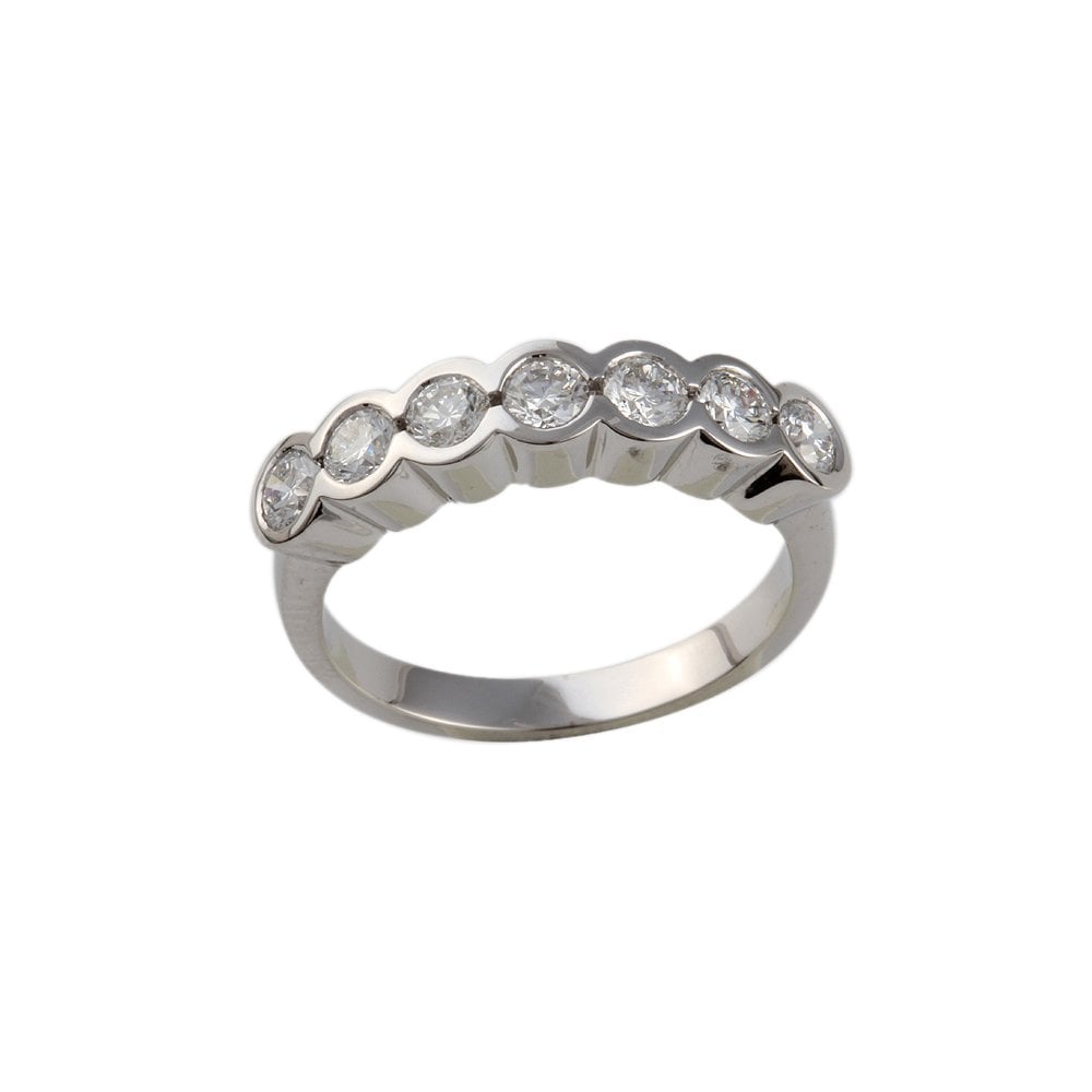 White Gold 0.55ct Round Brilliant Diamond Seven Stone Half Eternity Ring