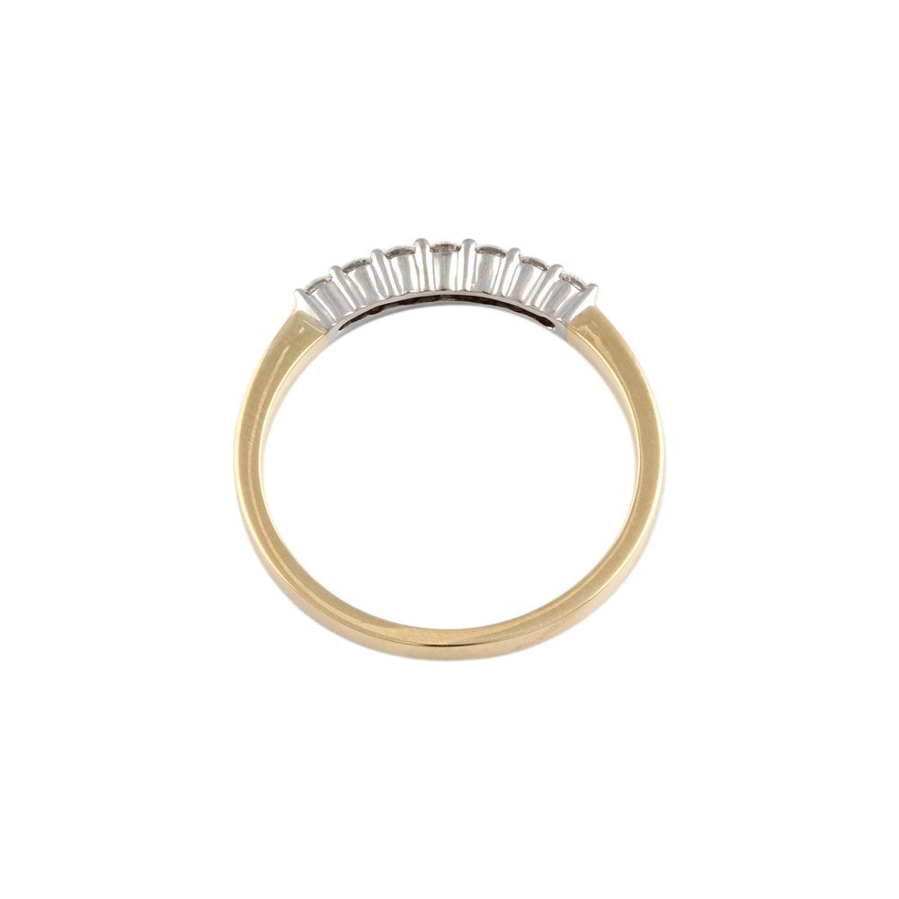 Yellow and White Gold 0.28ct Round Brilliant Diamond Seven Stone Half Eternity Ring