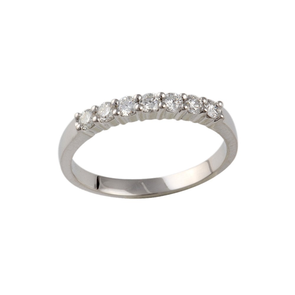 White Gold 0.55ct Round Brilliant Diamond Seven Stone Half Eternity Ring