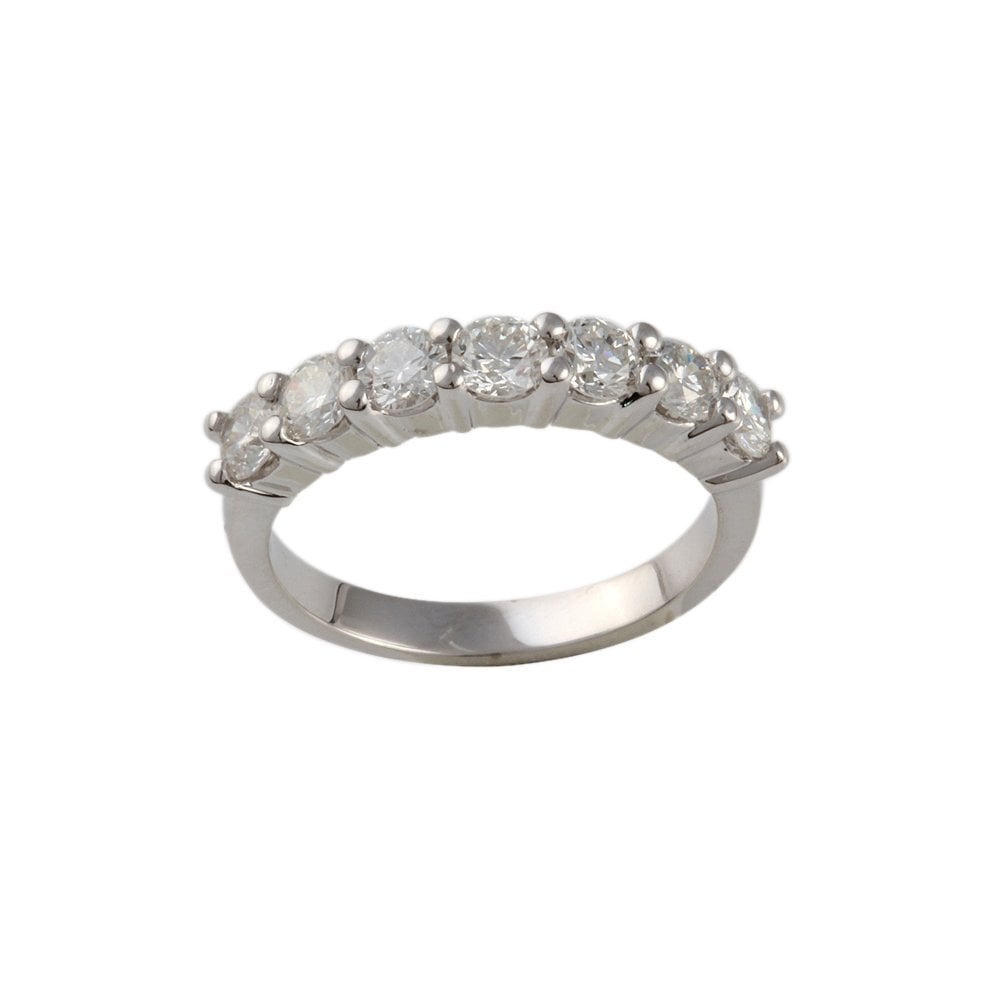 White Gold 1.00ct Round Brilliant Diamond Seven Stone Half Eternity Ring