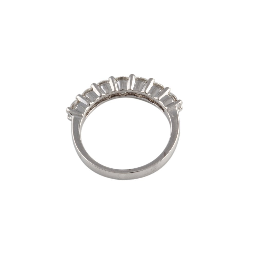 White Gold 1.00ct Round Brilliant Diamond Seven Stone Half Eternity Ring
