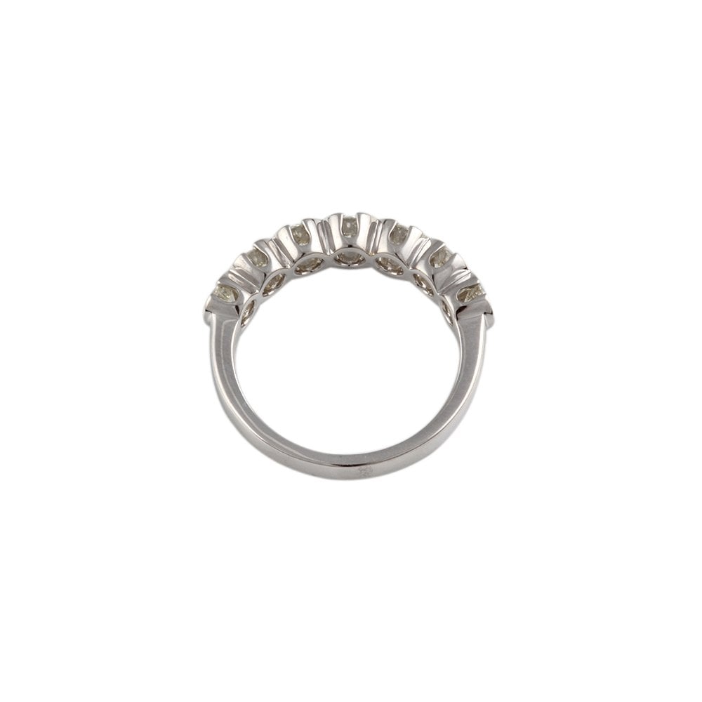 White Gold 0.90ct Round Brilliant Diamond Seven Stone Half Eternity Ring