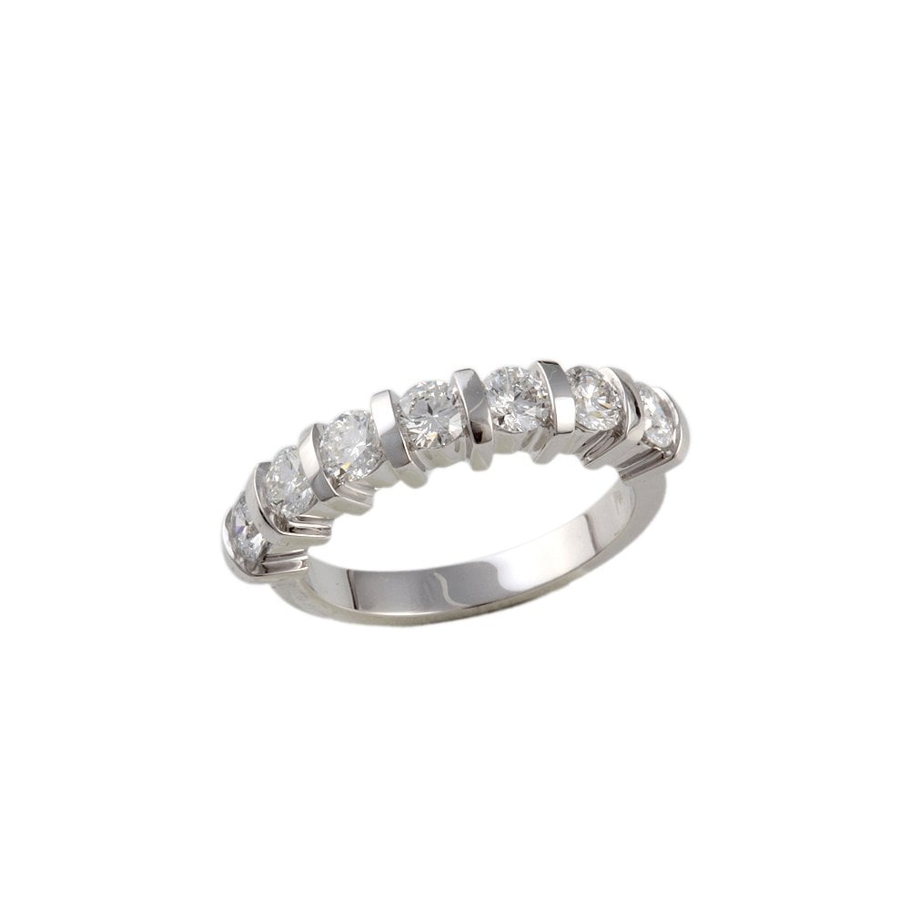 White Gold 1.05ct Round Brilliant Diamond Seven Stone Half Eternity Ring