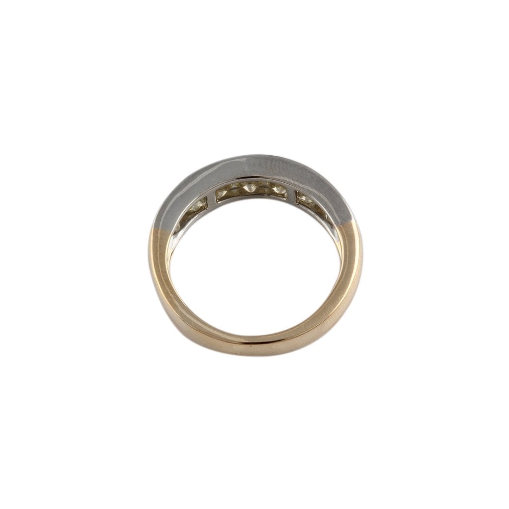 Yellow and White Gold 1.25ct Round Brilliant Diamond Seven Stone Half Eternity Ring