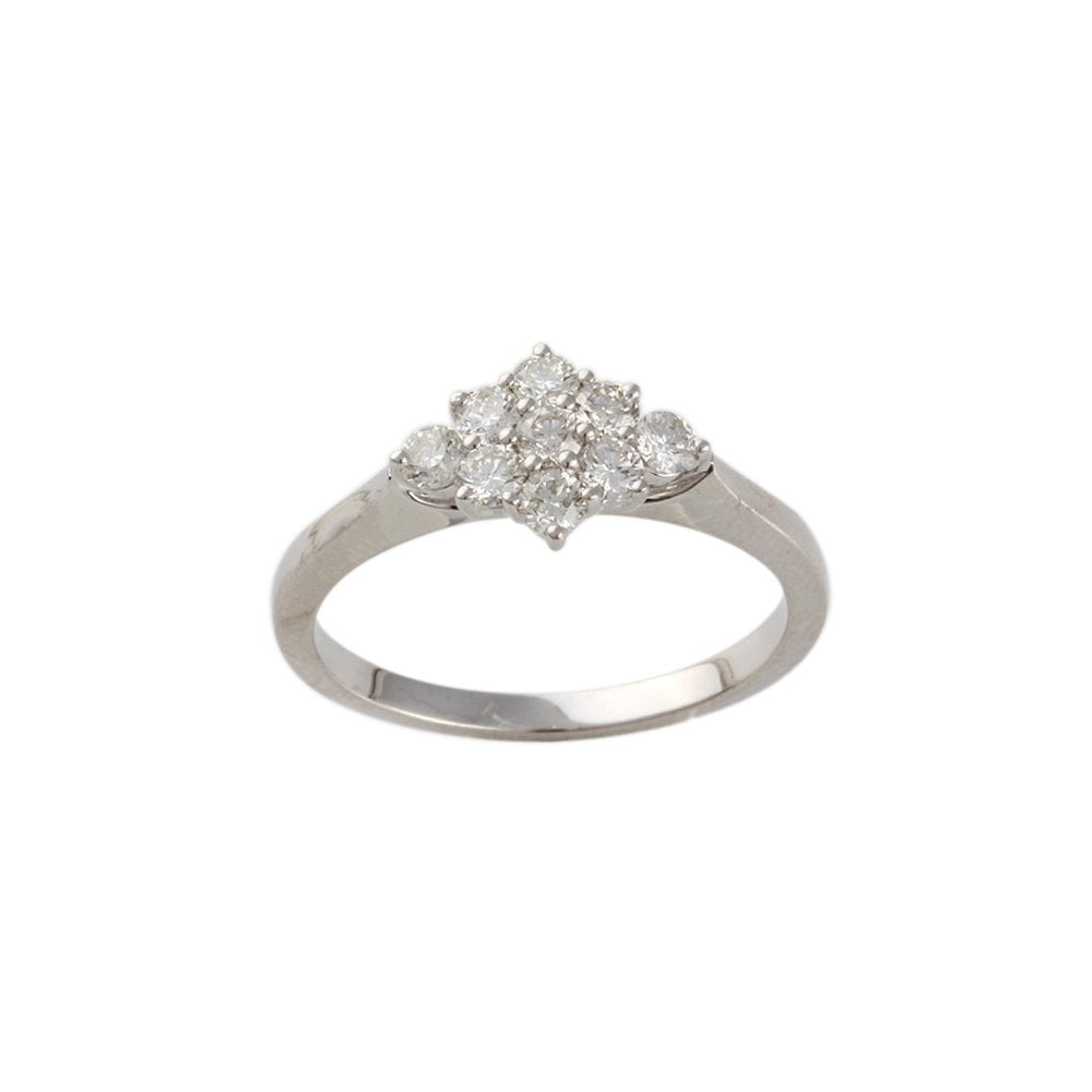 White Gold 0.75ct Round Brilliant Diamond Cluster Ring