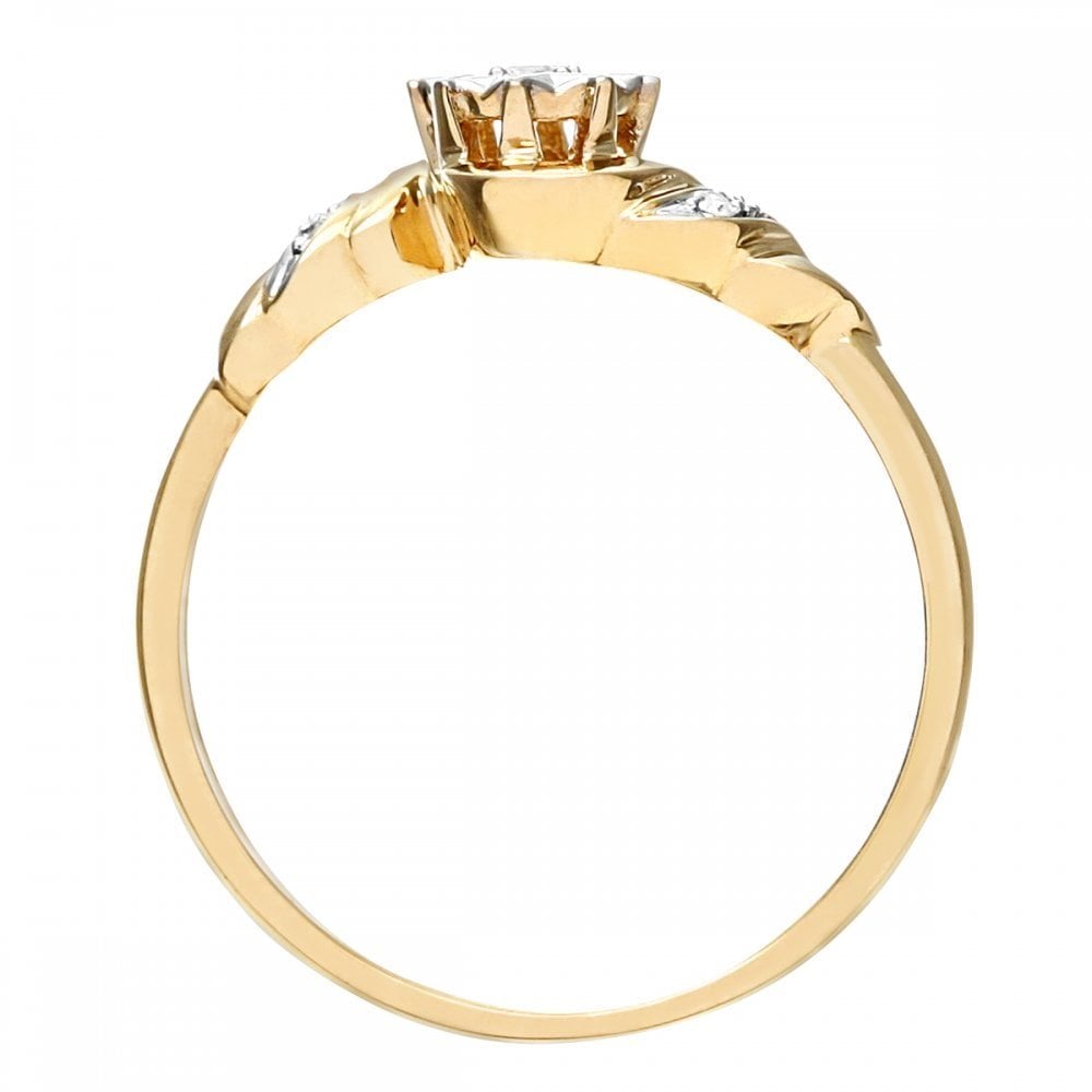 SPARKLD Ladies 9ct White Gold Diamond Accent Ring