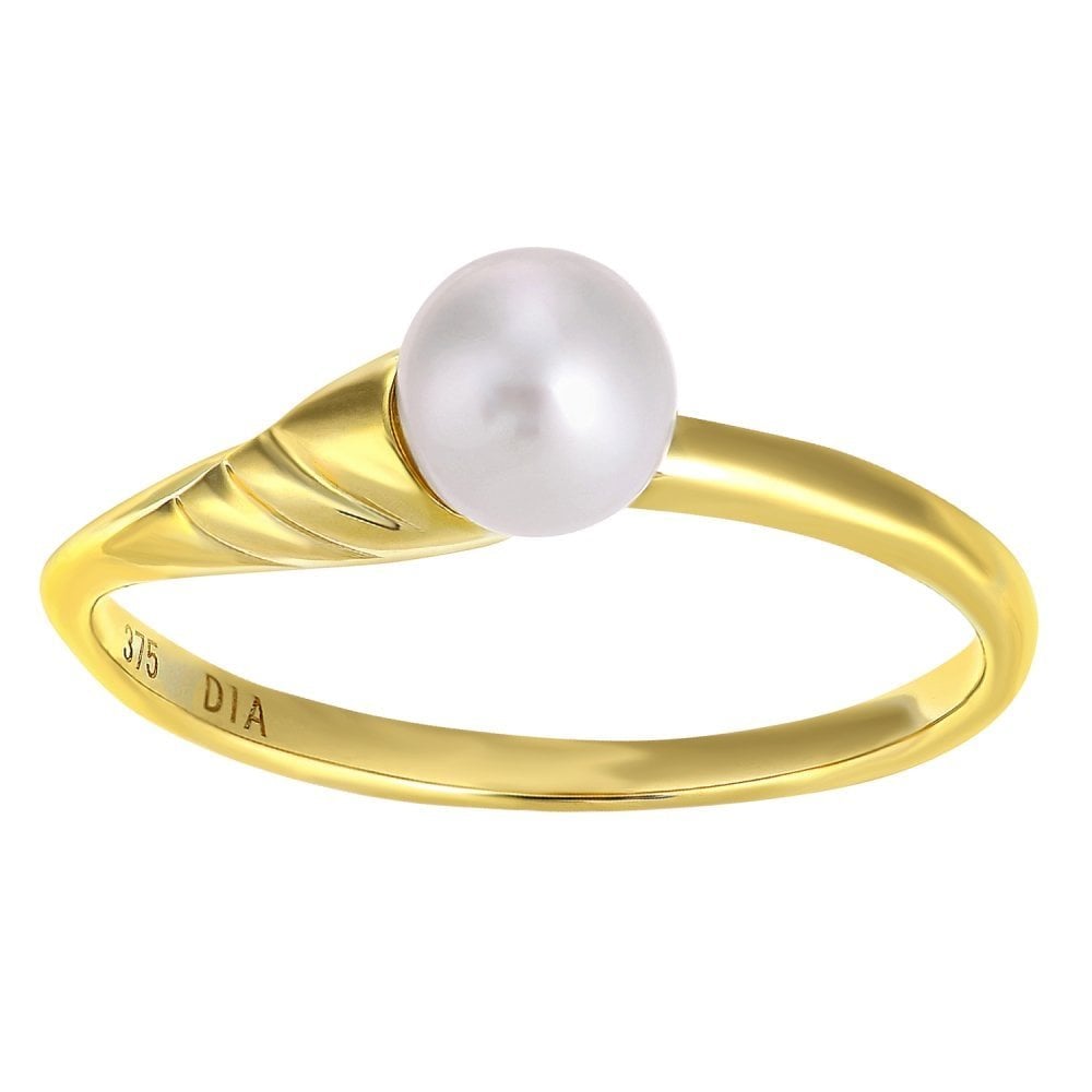 SPARKLD 9ct Yellow Gold And Cultured Pearl Ring