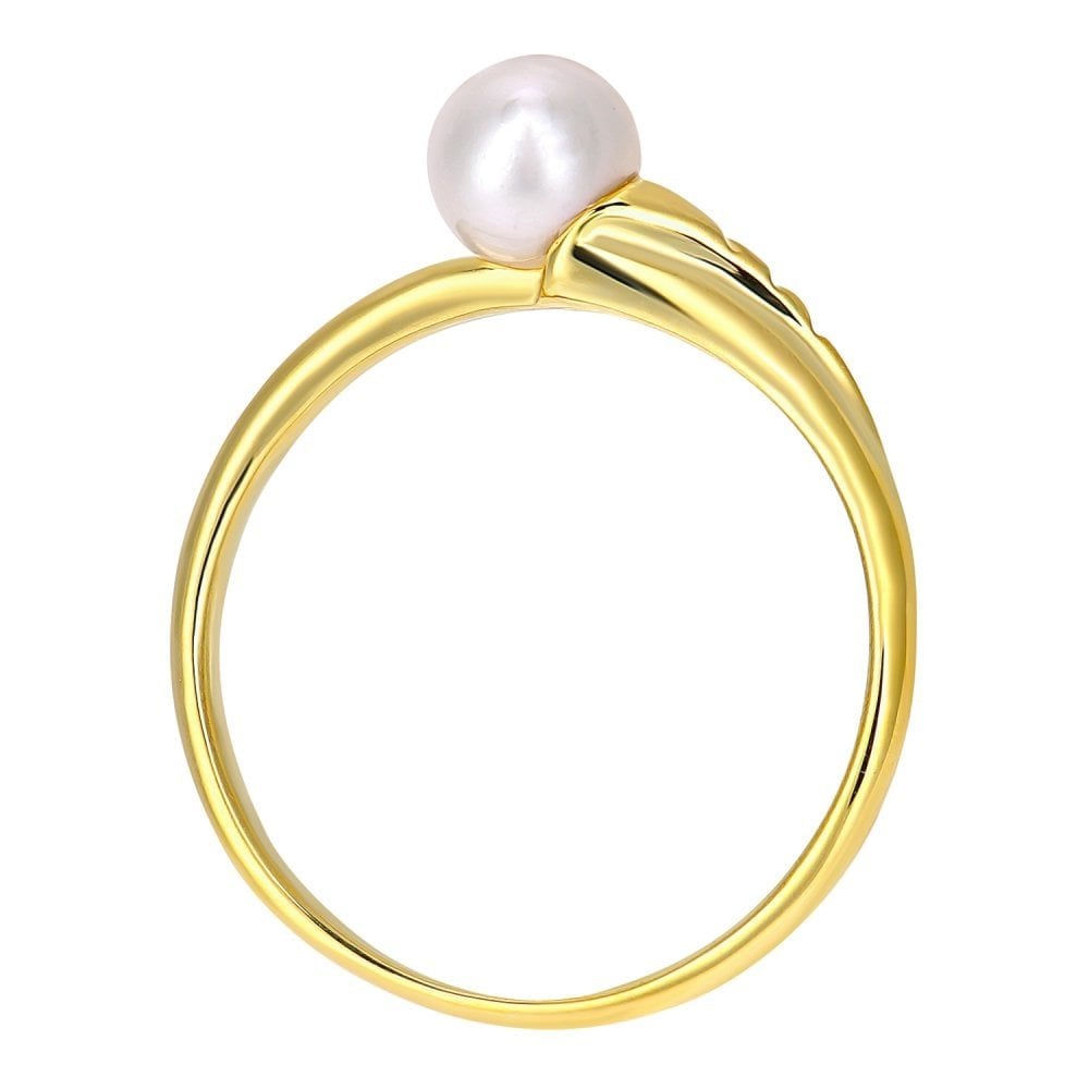 SPARKLD 9ct Yellow Gold And Cultured Pearl Ring