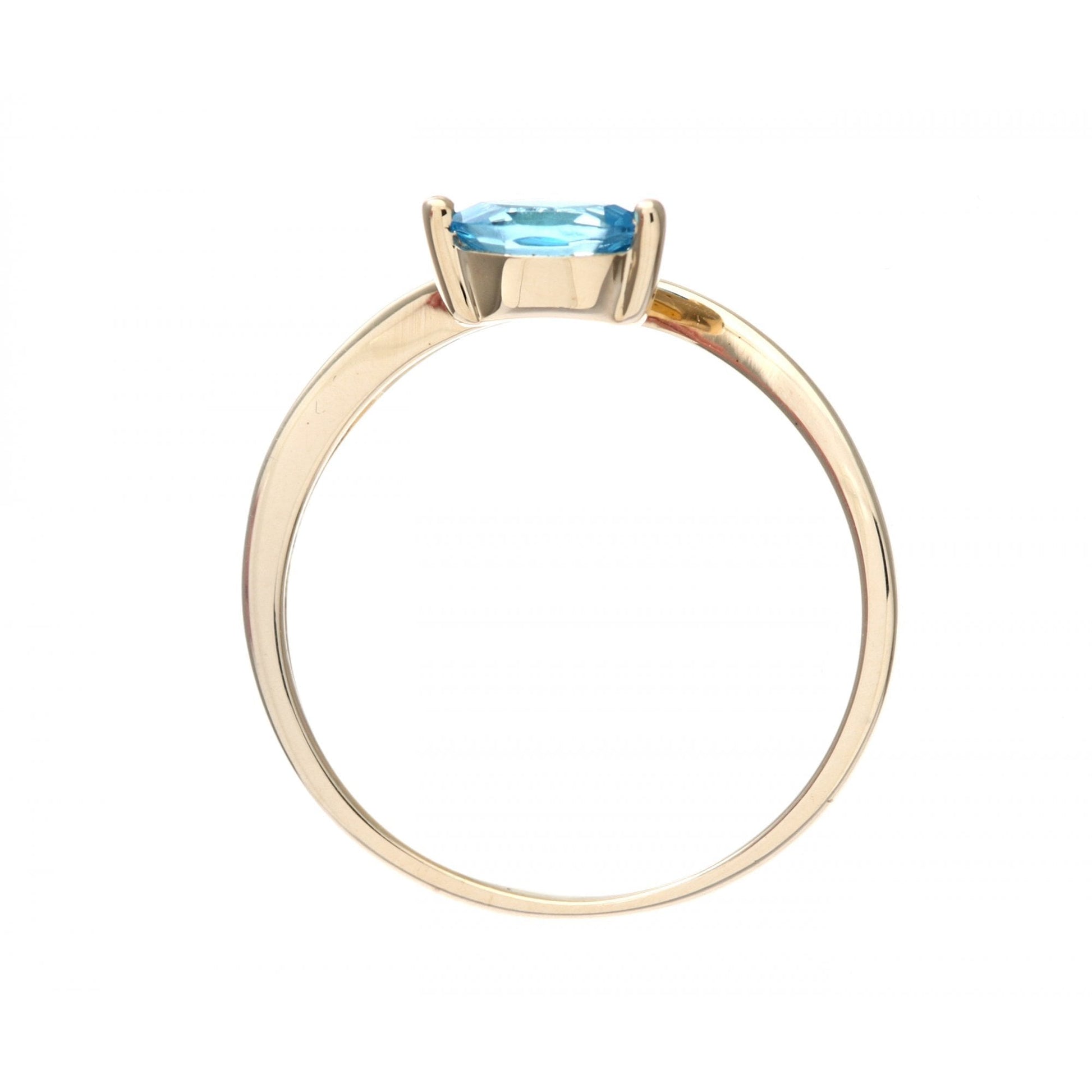 SPARKLD Ladies SPARKLD 9ct Yellow Gold Diamond and Marquise Blue Topaz Ring